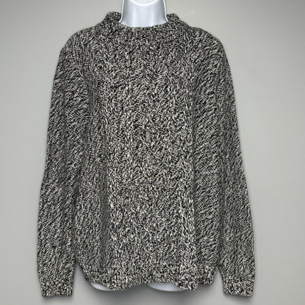 Lands End‎ 100% Cotton Heavyweight Grandmacore Fishermans Sweater Womens Sz XL